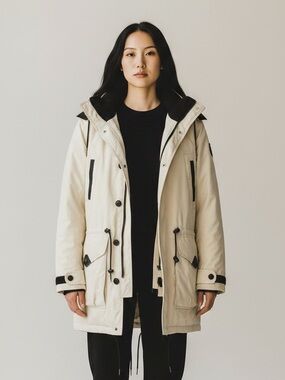 NORTHERN SPIRIT | Vintage Men's Down Cream Parka Coat Sz M
